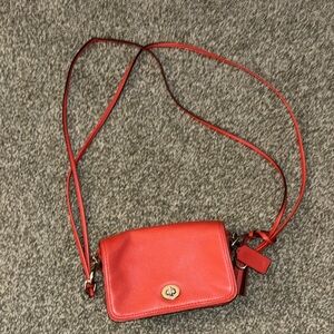 Coach Red Leather Crossbody Bag